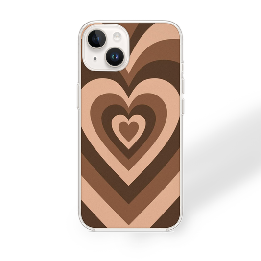 Y2k Brown Hearts Case | Silicone Case