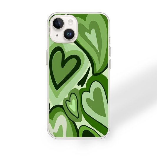 Y2k Green Hearts Case| Silicone Case