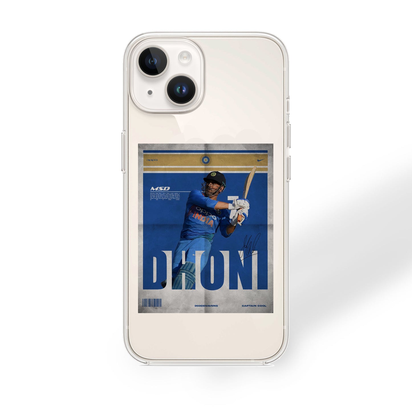 Dhoni Polaroid Case | Silicone Case